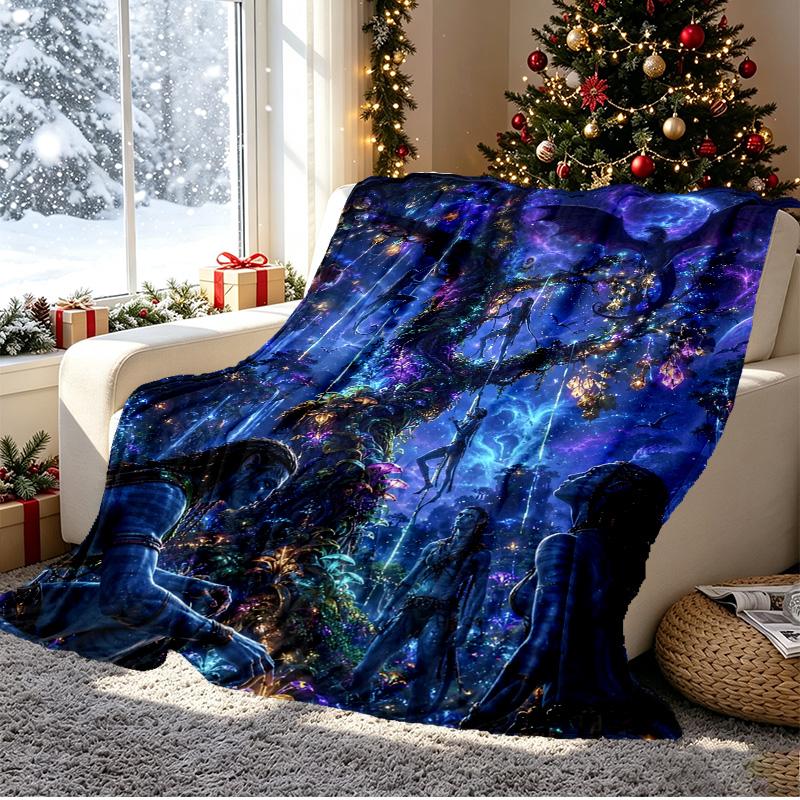 Avatar Pattern Blanket for Home Decoration, Bed, Sofa, Car Travel, Camping, Suitable for All Seasons, Birthday Christmas Gift
