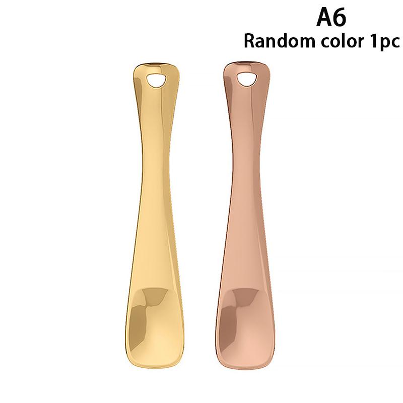 1 Stück Metall Zink Mini Kosmetikspatel Gebogene Schaufel Gold Silber Make-up Maske Creme Löffel Augencreme Stift Beauty Schaufel