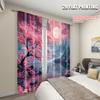2pcs   Curtain Popular  print Cherry Blossom Moon Versatile 100% Polyester (without rod) Stuff Clearance Ldeal for Living Room