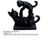 Shelf Cat Figure 3D Printed Black Figurine, Modern Kitten Statue, Animal Shape Small Desktop Decor Desk Decoration for Home Office, Gift Lovers