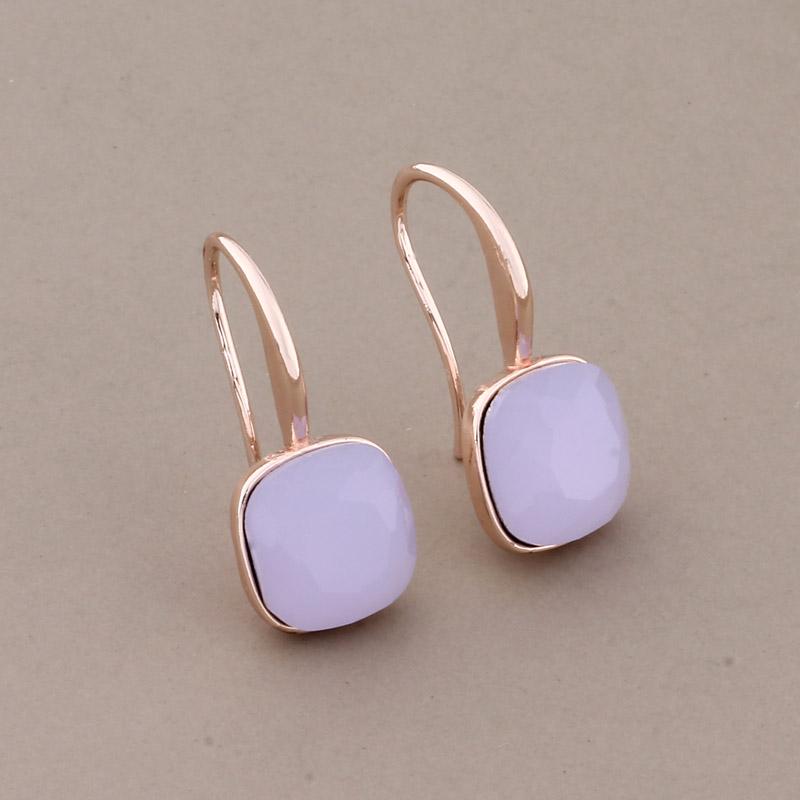 

Новые серьги-подвески из розового золота 585 пробы для женщин, необычные квадратные, роскошные, качественные ювелирные аксессуары, повседневные модные украшения