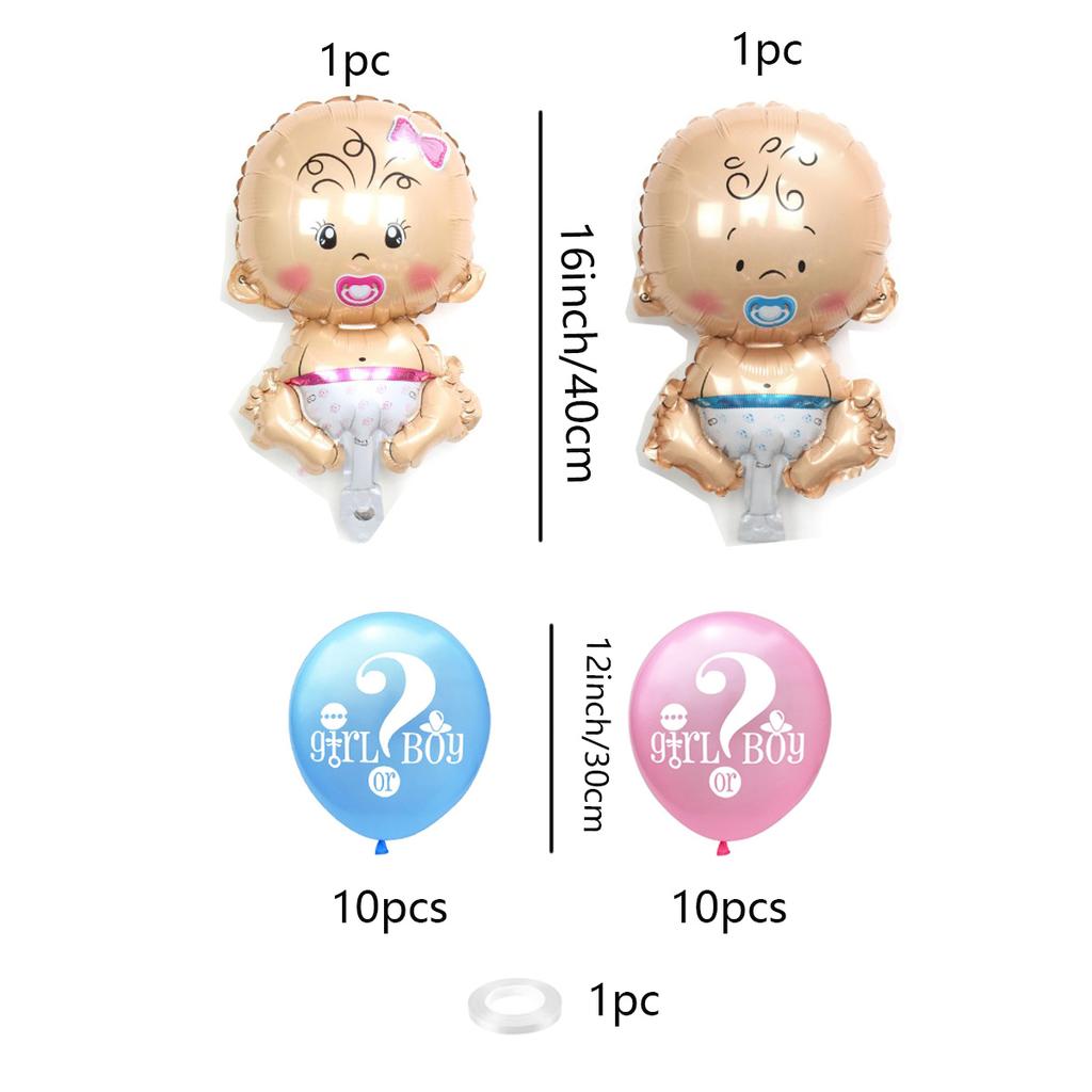 23PCS Gender Reveal Decorations Party Balloons - Baby Shower/Birthday Party Supplies Decoration Pink Blue Foil Balloon and Latex Balloons