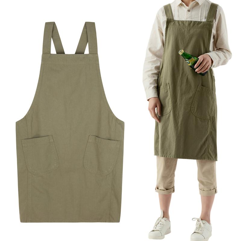 Kitchen Aprons Professional Cross Back Chef Apron With Pockets For Gardening Painting Baking Cooking