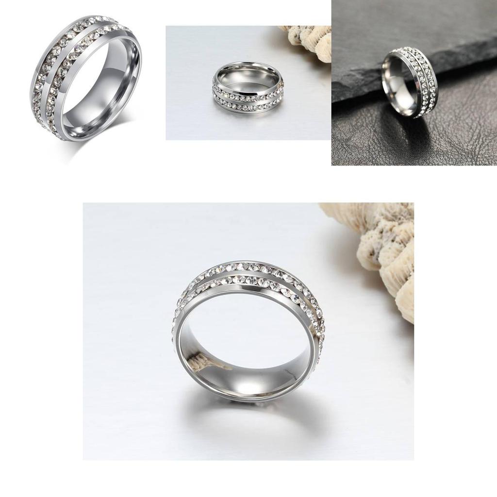 Elegant Titanium Steel Women's Ring Sleek Geometric Design Fashionable Silver