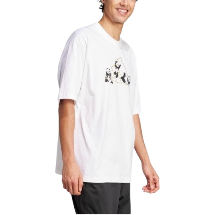 Adidas Soft Comfortable Breathable Loose Short Sleeve T-Shirt Unisex Tops White JZ3275