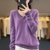 Fashion Woolen Sweater Cashmere  Pullover Women Knitwear V-Neck Long Sleeve  Autumn Winter Fashion Basic Clothing  Tops