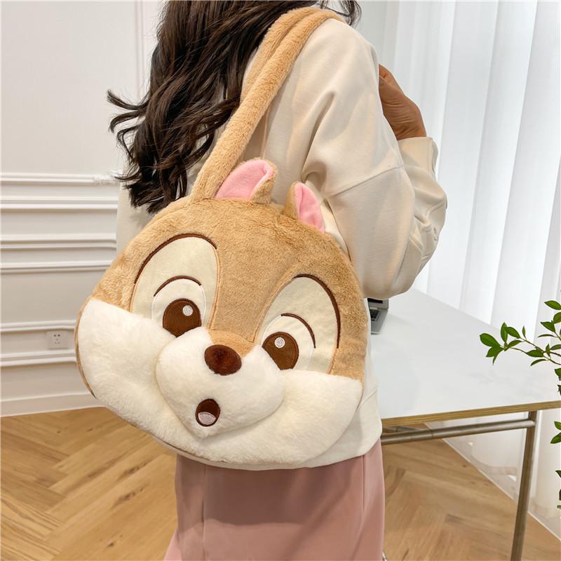 Handbag Shoulder Single Plush Cartoon Squirrel Womens Bag Cute Birthday Gift