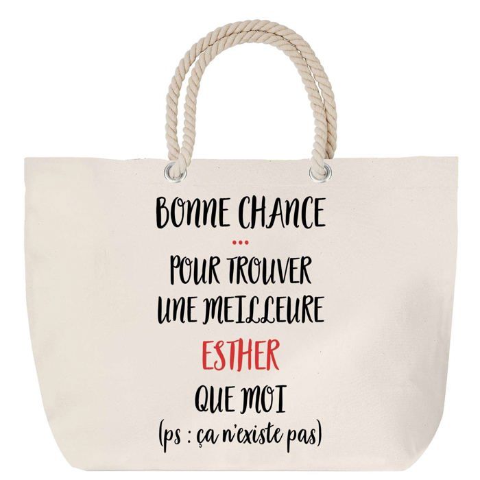 Sac de plage - PLANETEE - Esther - Anse corde - Grand format - Personnalisable