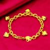 With Bell Hollow Peach Heart Bracelet Handmade Wedding Charm Bangle  Jewelry Accessories