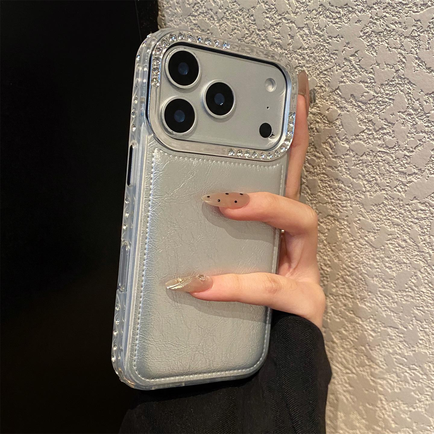 

Rhinestone Mountain Pattern Frame for Apple 17 Pro Max, 16 PM, 15 Pro Phone Case 14 Pro Max