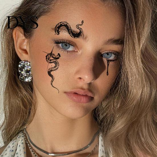 Sensitive Skin Safe Tattoos Halloween Temporary Face Tattoos, Realistic Scary Makeup Stickers, Waterproof Water Transfer Skull Patterns Decals,