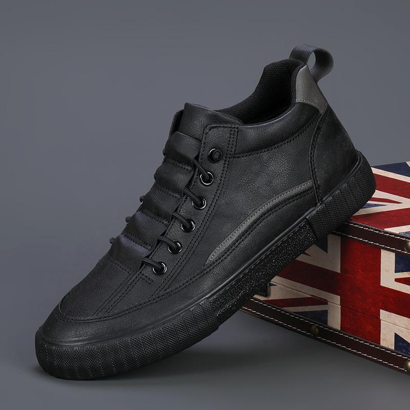 

Мужская обувь 2024 года, осень, новые мужские высокие кожаные туфли в корейском стиле, модные повседневные универсальные мужские кроссовки, модная обувь 38