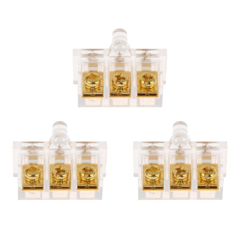 3P Transparent Gold-Plated Terminal Block Shock Resistant 3-Pole Wire Clamp for Elevator Electrical System Repair Factory Equipment Wiring