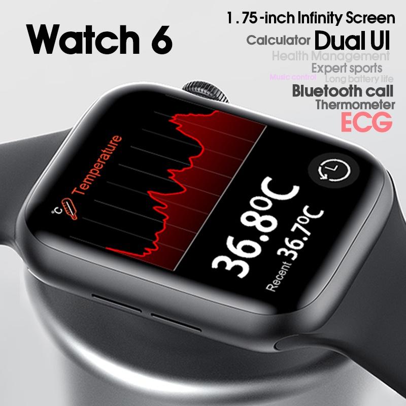 Buy 2020 Series 6 Smart Watch 1.75 Inch Ip68 Waterproof Heart Rate Blood  Pressure Monitor Bluetooth Call Smartwatch for Ios Android Watch Women Men  at affordable prices — free shipping, real reviews with photos — Joom