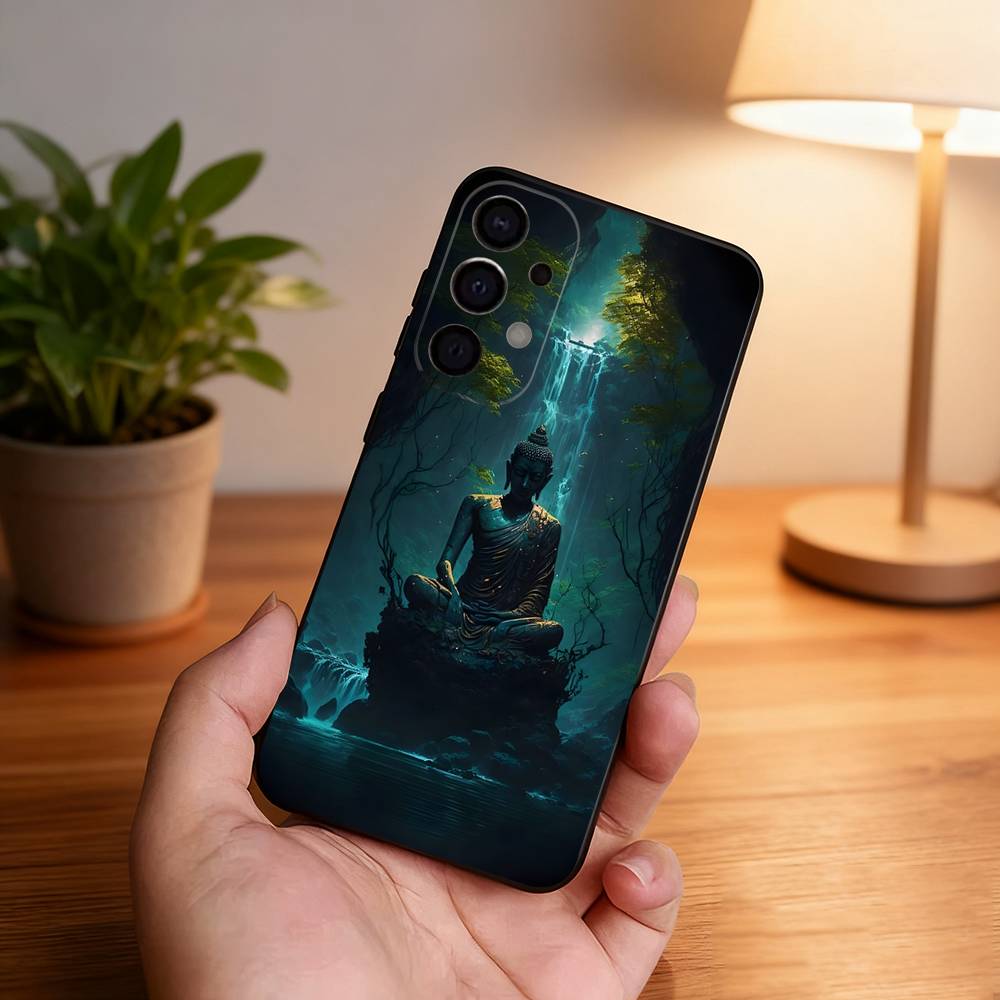 Buddha Art Pattern Phone Case For Samsung S25,S24,S21,S22,S23,S30,Ultra,S20,Plus,Fe,Lite,5G Black Cover
