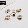 Vintage metal imitation emerald diamond ring set design sense love snake ring set women