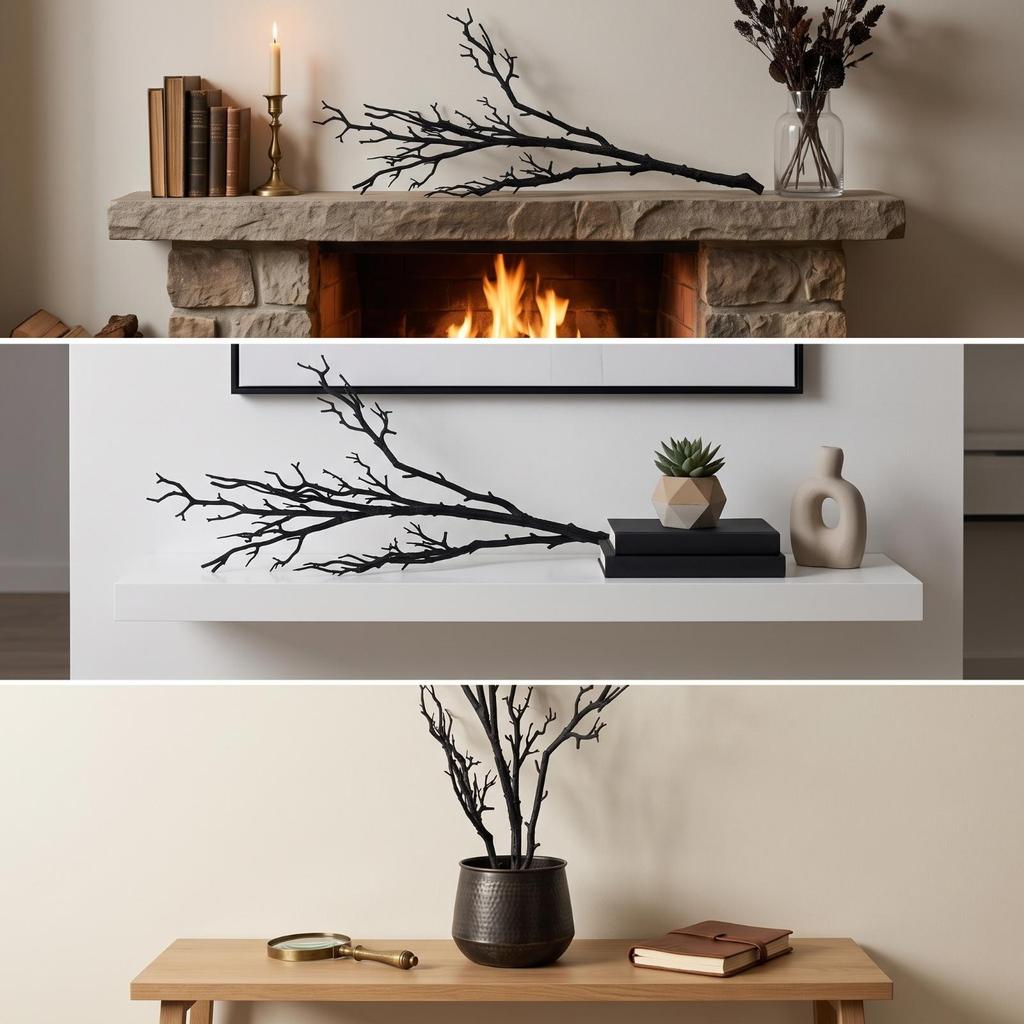 Dead Tree Branch Black Decorations Leafless for Tabletop