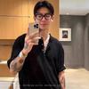 Men Beige Waffle Knit Henley Neck T-Shirt Casual Short Sleeve Breathable Mesh Tee