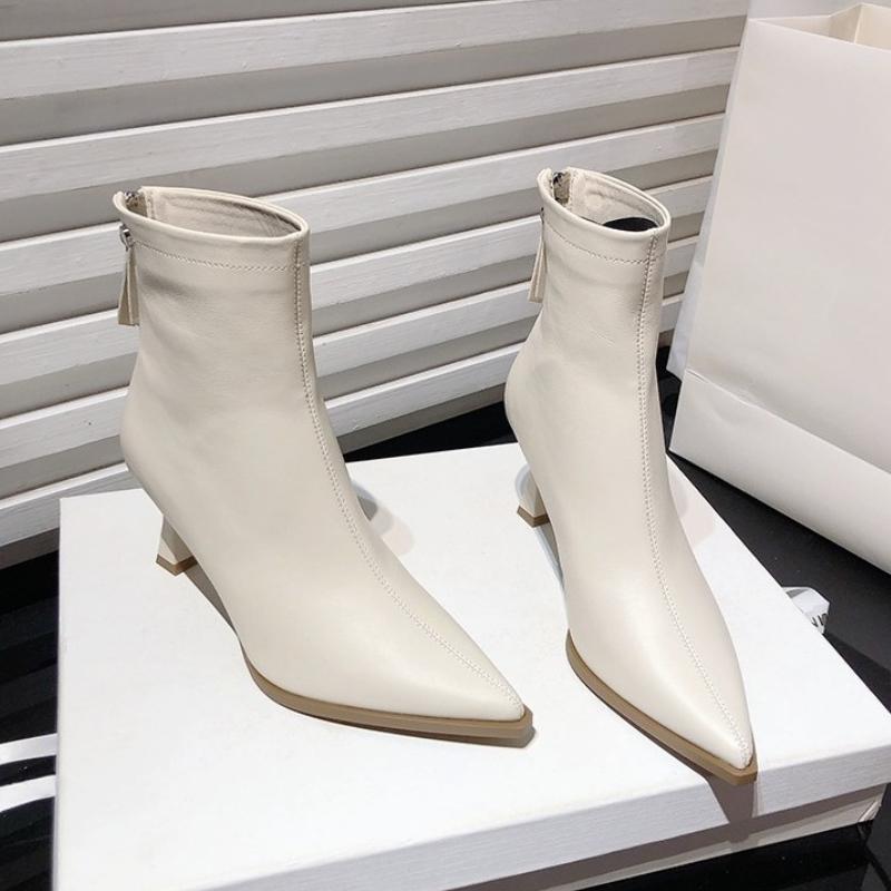 Autumn Winter High Heel Woman Ankle Boots Shoes Fashion Pointed Toe Shoes Ladies Modern Short Botas Para Mujer