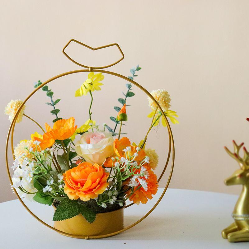 Simulated Rose, Daisy, Star Flower Artificial Flower Basket For Table Decoration, Living Room Setting, Indoor Decoration.