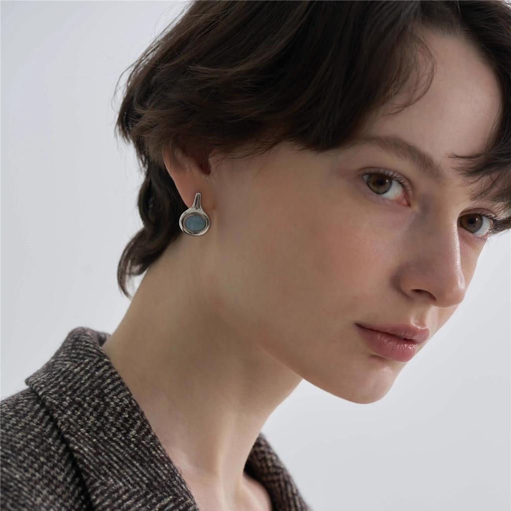 Wind Temperament Sweet Four-Color Crystal Stud Earrings Fashion Commuter Jewelry Niche Simple Earrings Women