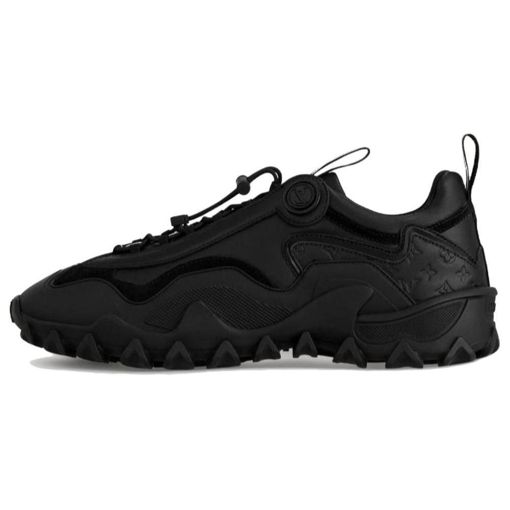 LOUIS VUITTON RUSH Leather Abrasion Resistant Low top Casual Shoes Women's Black 1ACMU8