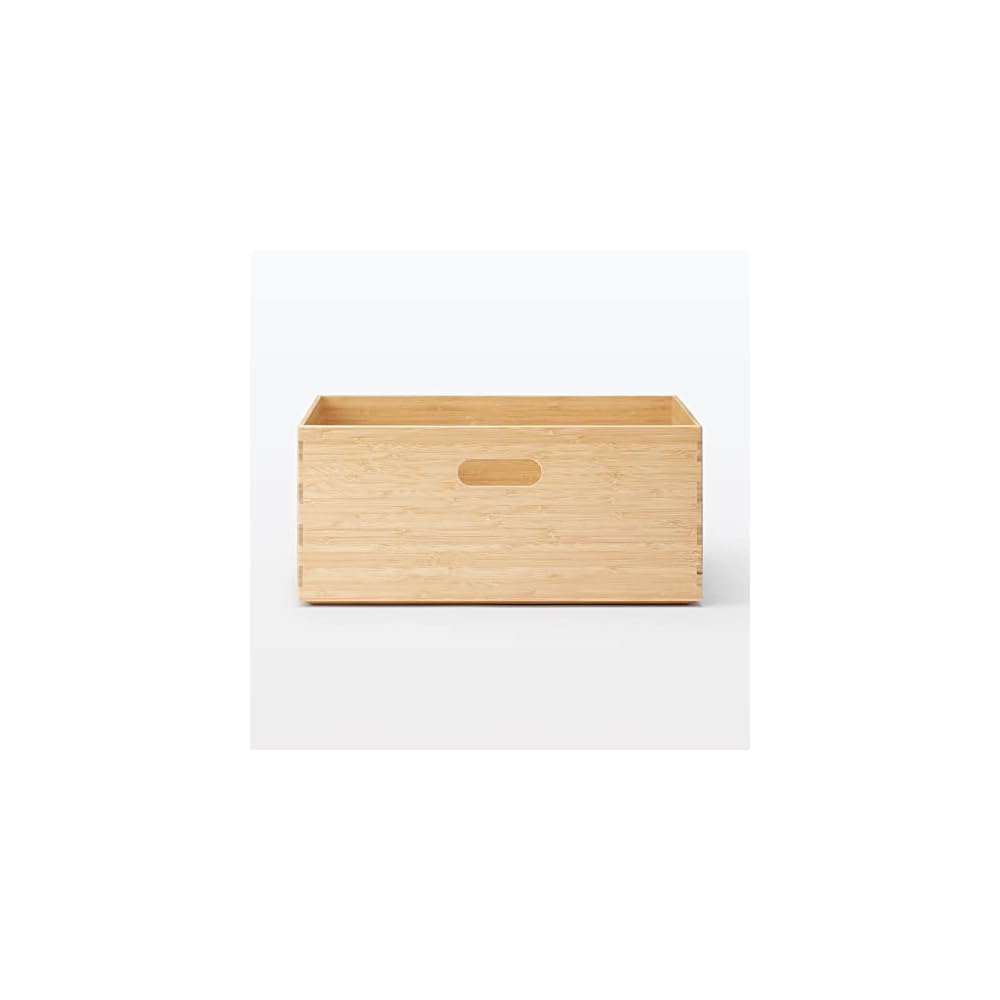 MUJI Stackable Bamboo Rectangular Storage Box, Medium, 37cm (W) x 26cm (D) x 165cm (H), Item No.