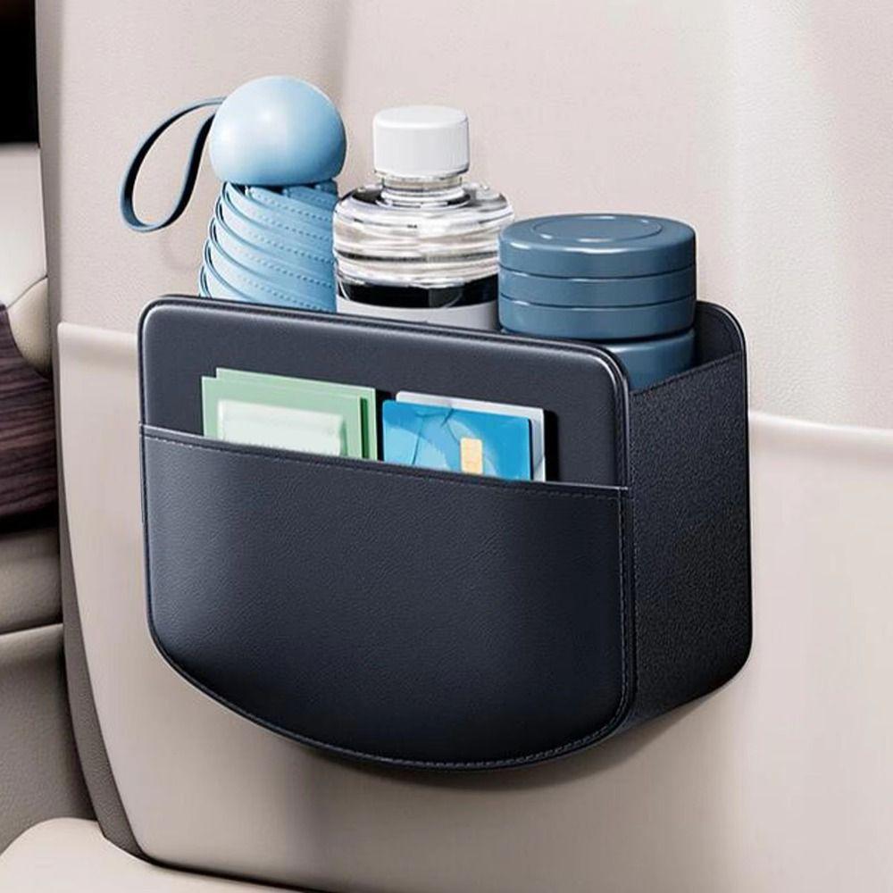 PU Leather Car Door Side Storage Box Space Saving Car Sundries Bin Foldable Storage Bag  Umbrella