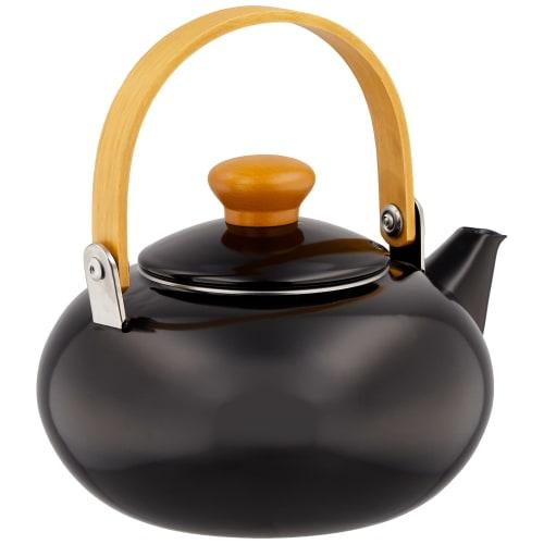 Maekawa Metal Industry Co., Ltd. Miyabi Enamel Kettle, 2.0L, Black