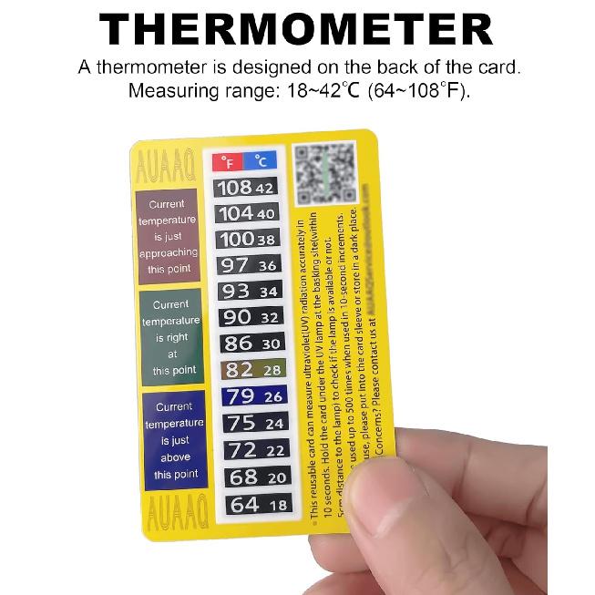 2-in-1 Reptile UV Light Meter Detector Sensor Tester to Detect The UVA/UVB Intensity Emitted by Reptile UVA UVB Lamp, Thermometer to Measure The