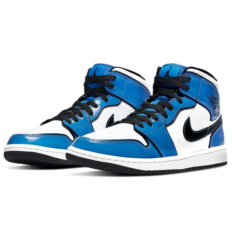 Air Jordan 1 Mid SE Signal Blue Pánské tenisky Bílá Černá DD6834-402