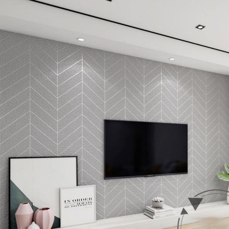 Luxury Suede Texture 3D Wallpaper 1.2mm Non-Woven Geometric Wall Cover, Modern Home Decor, Renovation Wall Paper Roll 0.53x9.5m