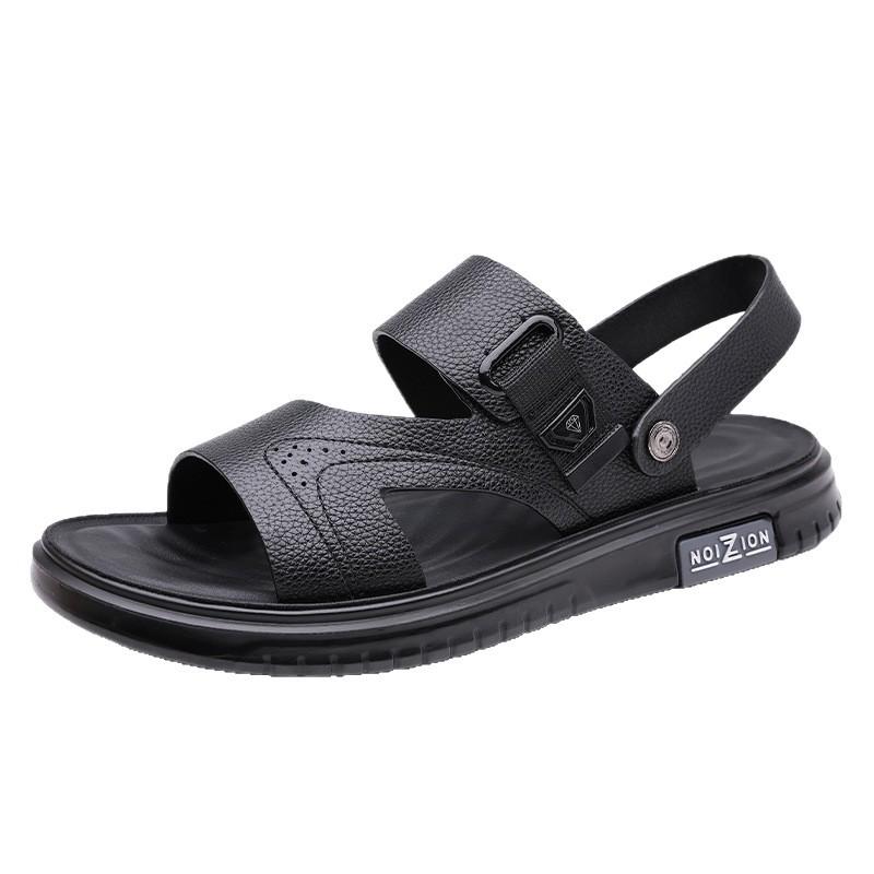 2025 first layer cowhide slippers men's trend summer men's non-slip sports soft-soled casual sand sandals