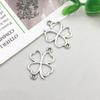 Antique Silver Alloy Four-Leaf Clover Pendant Charm for DIY Jewelry Making