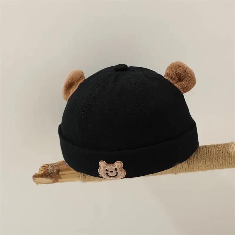 

Spring and Summer Cotton Cartoon Docker Cap Brimless Hat Beanie Hats Adjustable Landlord Sailor Cap Girl and Boy 06 48cm wear чорний