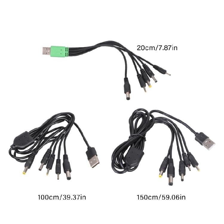 USB 5V Charging Power Cable Quick Connector 5V USB to 5.5x2.1mm 4.0x1.7mm 2.0x0.6mm 2.5x0.7mm 3.5x1.35mm for Desk Lamp