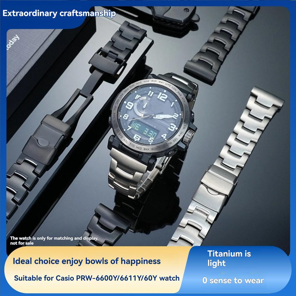 23mm 24mm Herren Titanlegierung Uhrenarmband für Casio Uhr PRG-600/650 PRW-6600 PRG-60/50//30/70Y Armband wasserdicht Armband