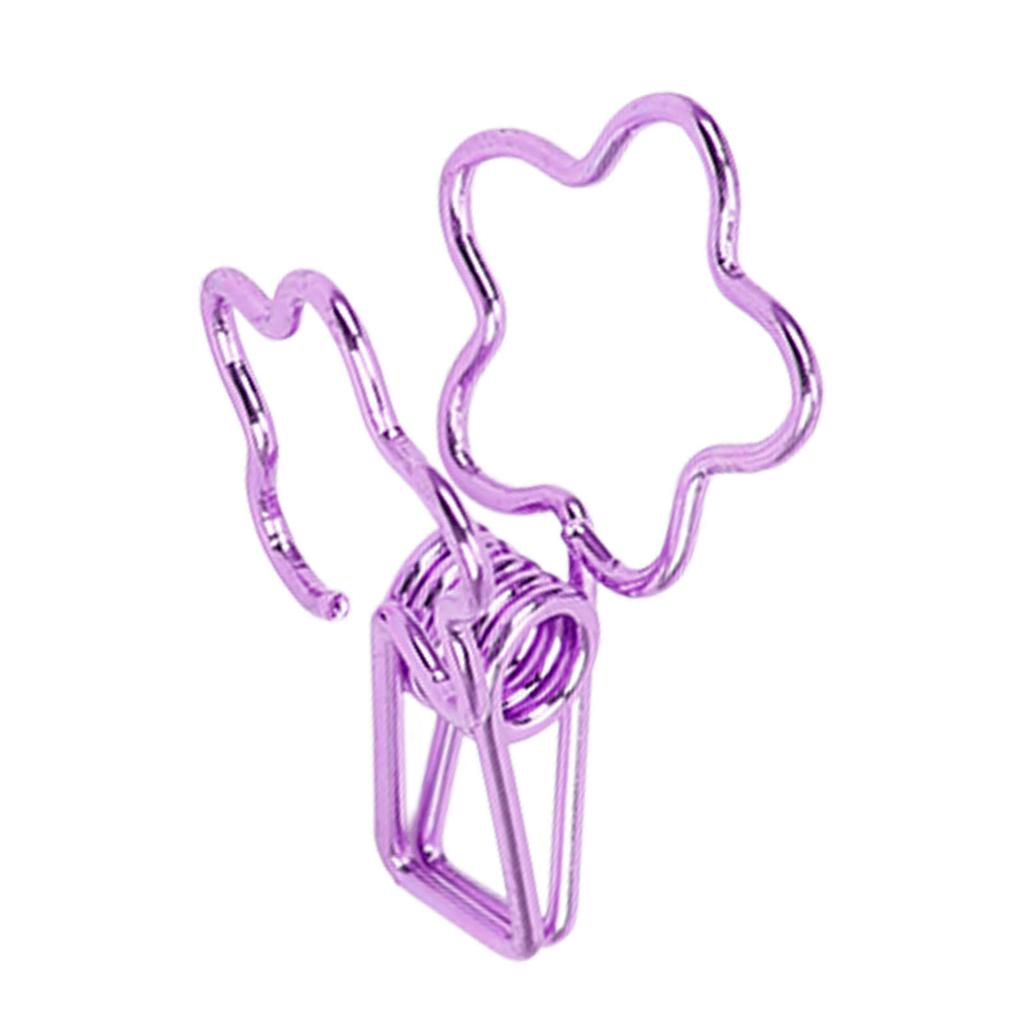 100pcs   Clips Cute Flower Shape Metal Hollowed   Tail Clips Paper Clamps for   Document Ticket