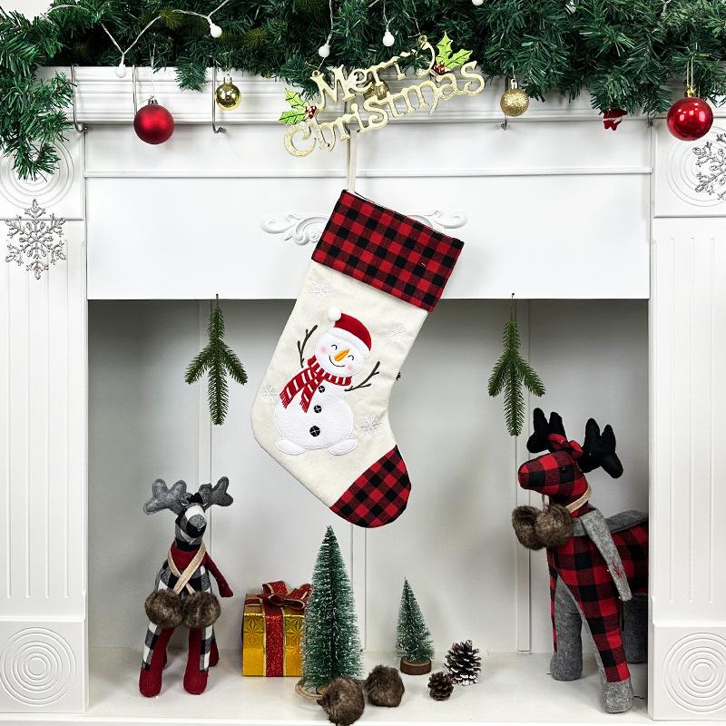 Christmas Socks Gift Bag Christmas Tree Ornaments Snowman Christmas Tree Pendant