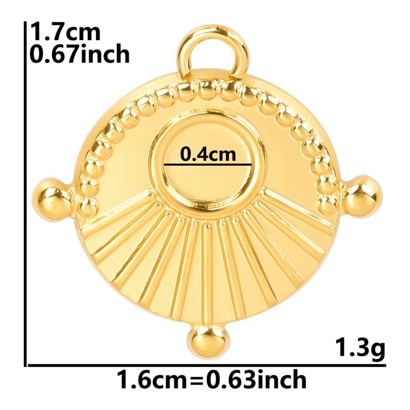 5pcs/Lot Real Gold Plated Sun Pendant Stainless Steel Charm For Jewelry Making Supplies Blank Pendants Base DIY Stone Rhinestone