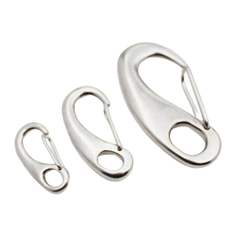 5 Pcs Stainless Steel Eggs Shape Spring Snap Hooks Belt Carabiner Quick Release Fastner Hook for Outdoor Hiking, Camping
