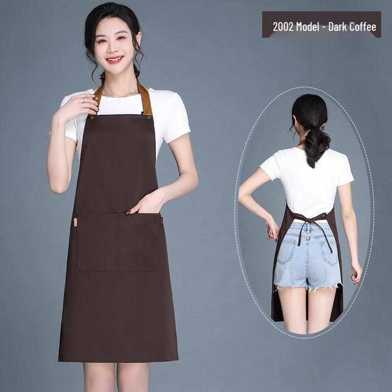 Adjustable Waterproof & Oil-proof Printed Apron with Logo and Text, Thickened Material, Stain-resistant, with Neck Strap.