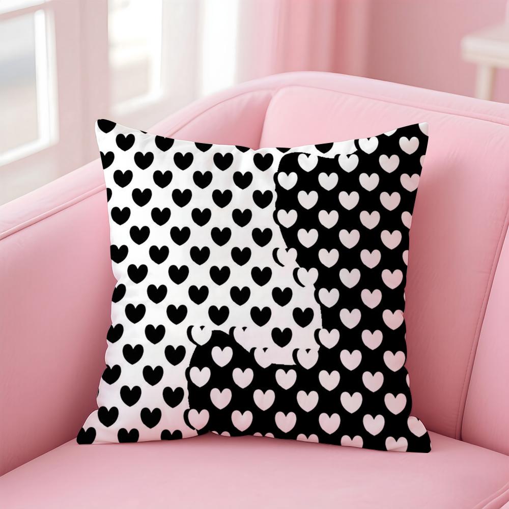 Advanced Black White Cushion Cover Linen Pillowcase Cover Soft Decor for Sofa Home Room