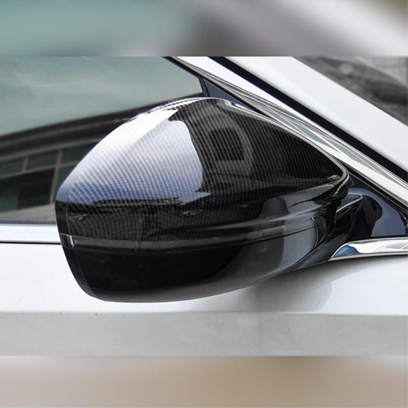 Car Upgrade Matte Black Carbon Fiber Mirror Cover For Peugeot 208 2008 - ABS Rearview Side Door Cap Trim