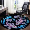 1pc Koi Fish Design Chair Carpet for Office, Round Non Slip Durable Large Size Office Carpet, Suitable for Office