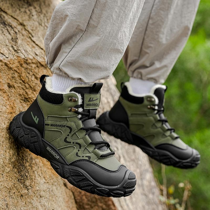 Warrior Fleece Large Cotton Casual Trend Daily Commuting Simple Versatile Martin Boots Men boots Green Black WXP(WZ)-265302M