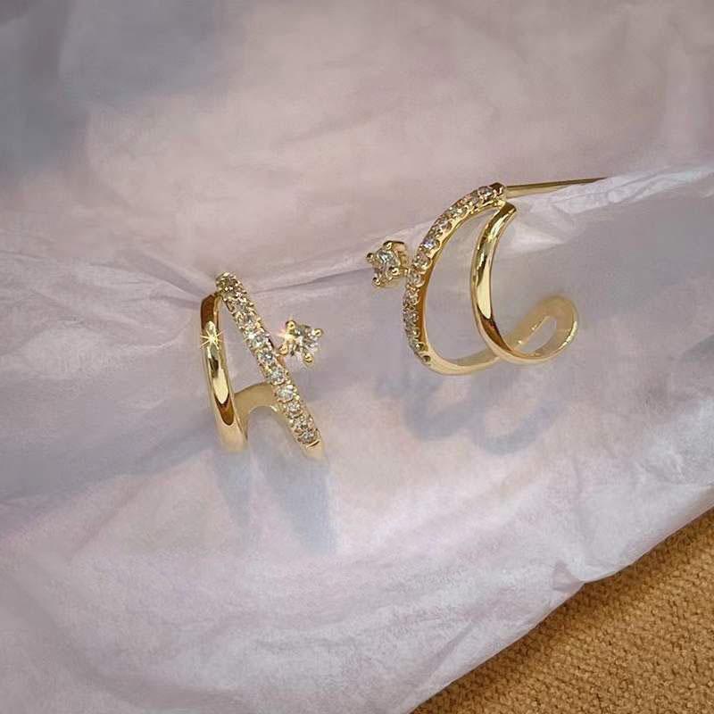 Women s Fashion Versatile Open Earrings 1 pair золотой