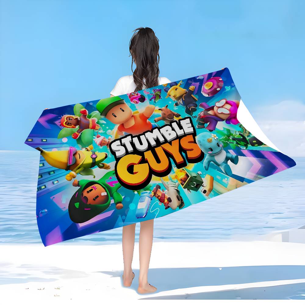 Игровой Мультяшный Stumble-Guys Микрофибра Печатное Пляжное Полотенце Альпинизм Йога Пляж Плавание Бег Впитывающее Мягкое Полотенце Cotton 30x30cm