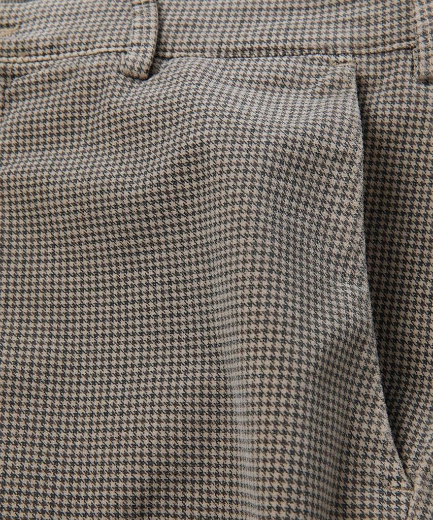 PANICALE Houndstooth Check Slim Fit Cotton Pants [Brown]