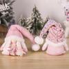 Pink Dwarfs Christmas Decorationtoy With Sequined Hat/Dress,Embroidered Detail, Plushie Feel Mini Plushie Toy